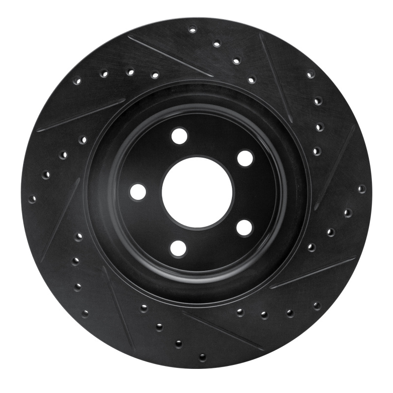 Chevrolet Cobalt Brake Rotor (1) - Front Left - R1 Concepts - Drilled & Slotted - Black - `07-`10